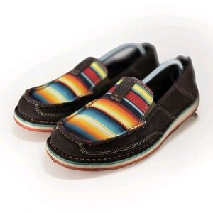 Ariat Cruiser Palm Brown Serape Stripe Slip On Shoes Womens 10 Western Casual